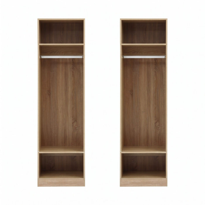 Artiss 2X Wardrobe Clothes Closet Storage Organiser Shelf Pine