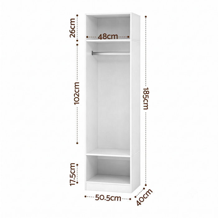 Artiss Wardrobe Clothes Closet Storage Organizer Shelf White