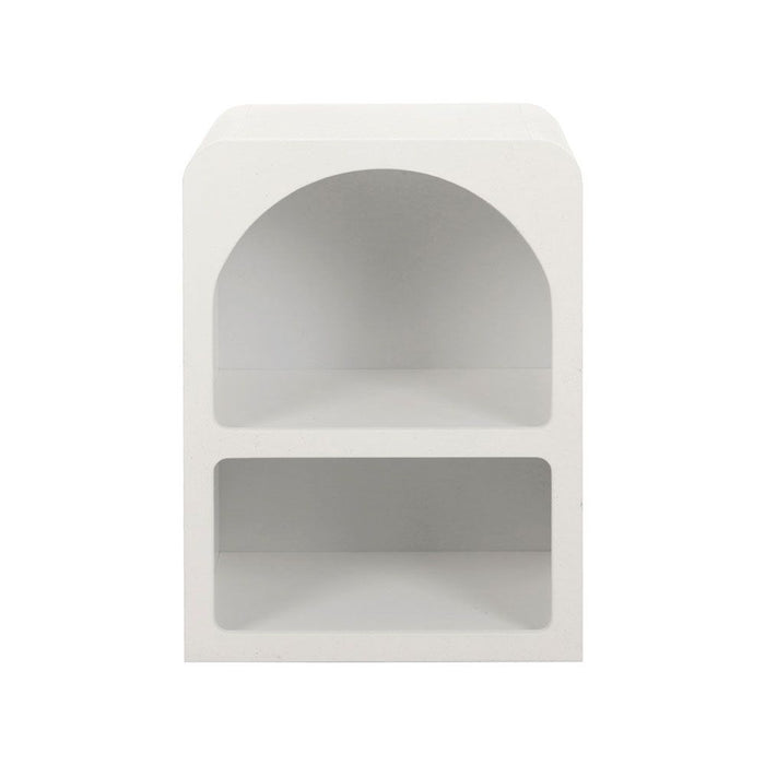Artiss 2x Bedside Table 2 Shelves - ARCHED White