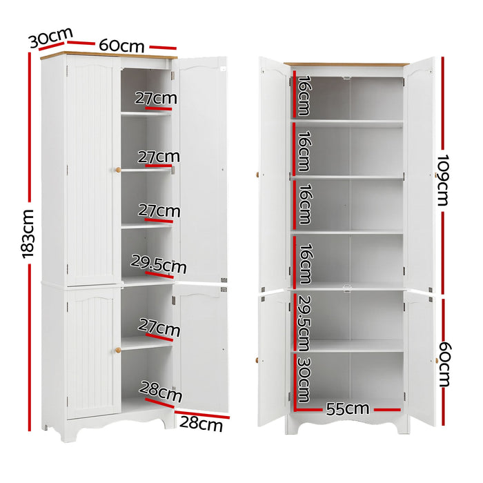 Artiss 2x Buffet Sideboard Pantry Cabinet Cupboard 6-Tiers Storage Shelves BERNE