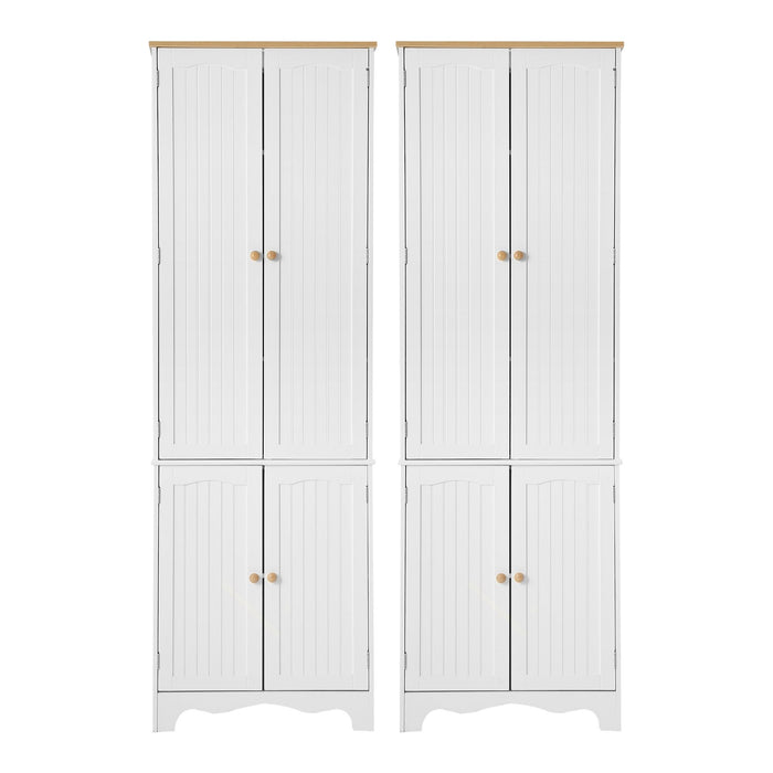 Artiss 2x Buffet Sideboard Pantry Cabinet Cupboard 6-Tiers Storage Shelves BERNE