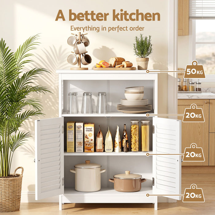 Artiss 2x Buffet Sideboard Cabinet Server Cupboard Kitchen Bathroom Storage IVOR