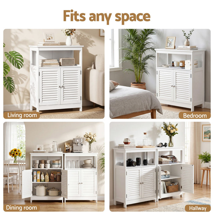 Artiss 2x Buffet Sideboard Cabinet Server Cupboard Kitchen Bathroom Storage IVOR