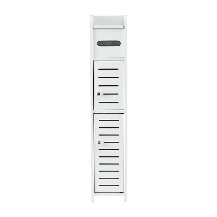 Artiss Bathroom Storage Cabinet 3-Tier Slim Toilet Paper Holder Organizer White