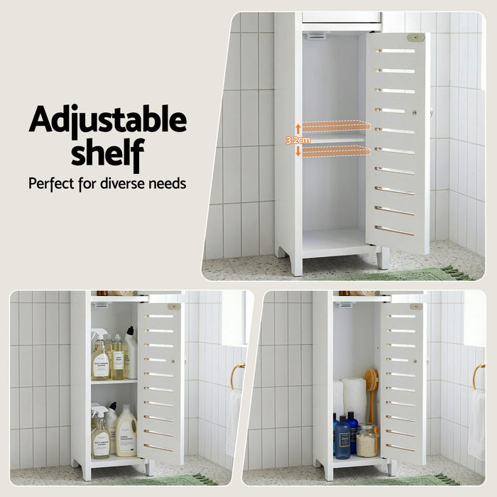 Artiss Bathroom Storage Cabinet 3-Tier Slim Toilet Paper Holder Organizer White