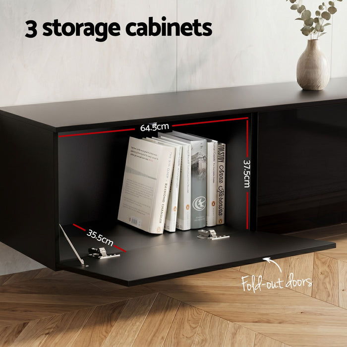 Artiss TV Unit & Coffee Table Set Storage Cabinet Black