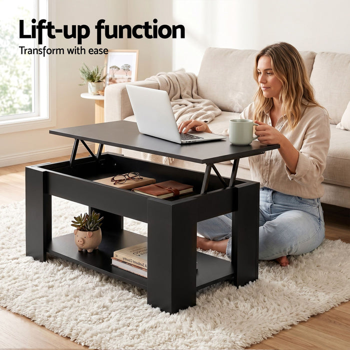 Artiss TV Unit & Coffee Table Set Storage Cabinet Black