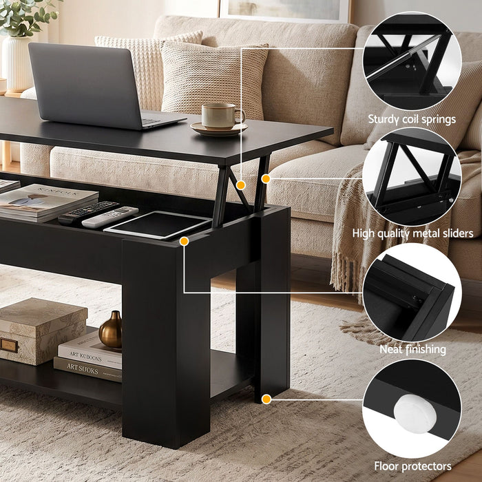 Artiss TV Unit & Coffee Table Set Storage Cabinet Black