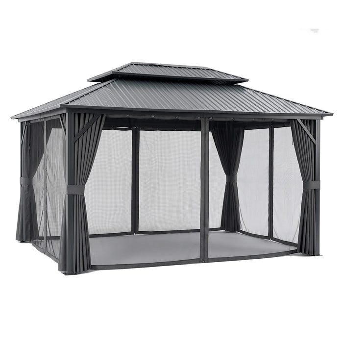 Instahut 3x4.25m Gazebo Hardtop Steel Roof Outdoor Pavilion