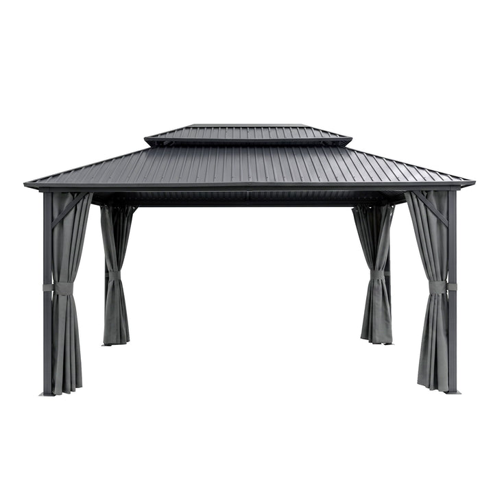 Instahut 3x4.25m Gazebo Hardtop Steel Roof Outdoor Pavilion