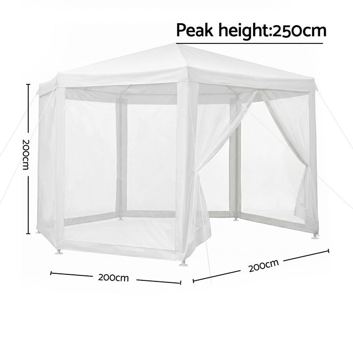 Instahut Gazebo?2x2m Marquee Wedding Party Tent Outdoor Camping Mesh Wall Canopy Shade Gazebos Navy