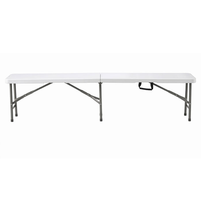 Gardeon 180cm Folding Garden Bench Portable Trestle Seat HDPE Fold In Half White