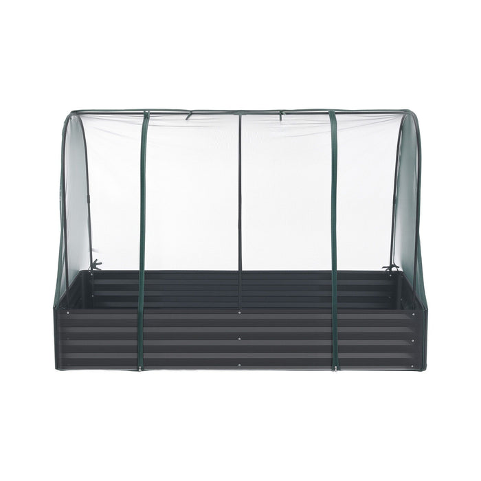 Green Fingers Raised Garden Bed with Mesh Netting Galvanised Planter Box Bird Proof 180x90x120cm