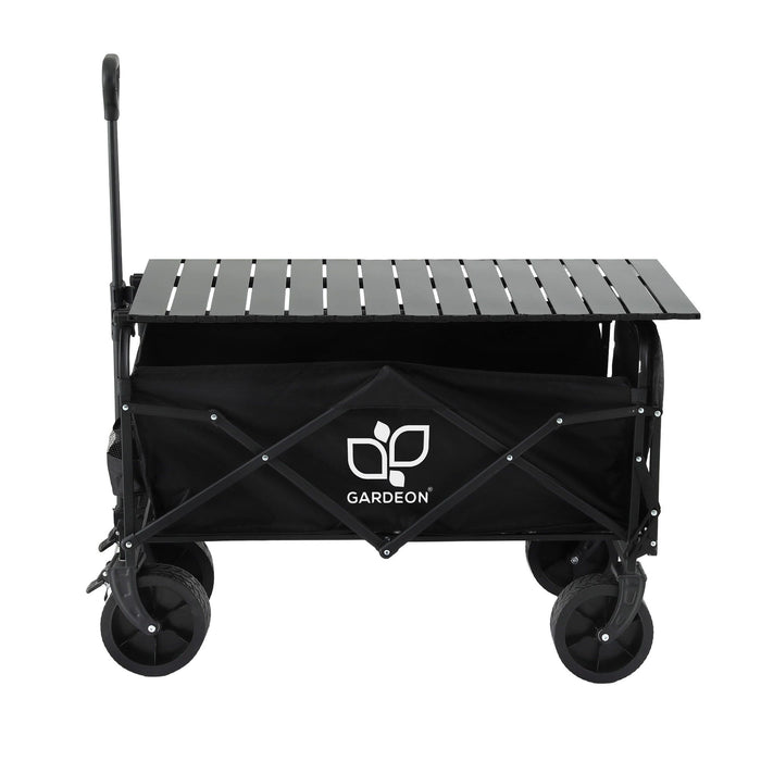 Gardeon Folding Camping Wagon Heavy Duty Utility Cart with Tailgate Table 150L