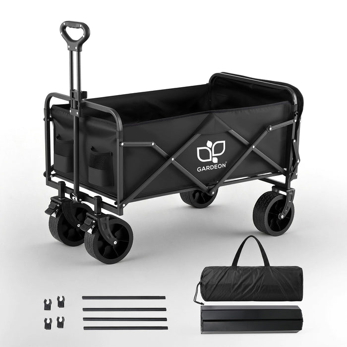 Gardeon Folding Camping Wagon Heavy Duty Utility Cart with Tailgate Table 150L