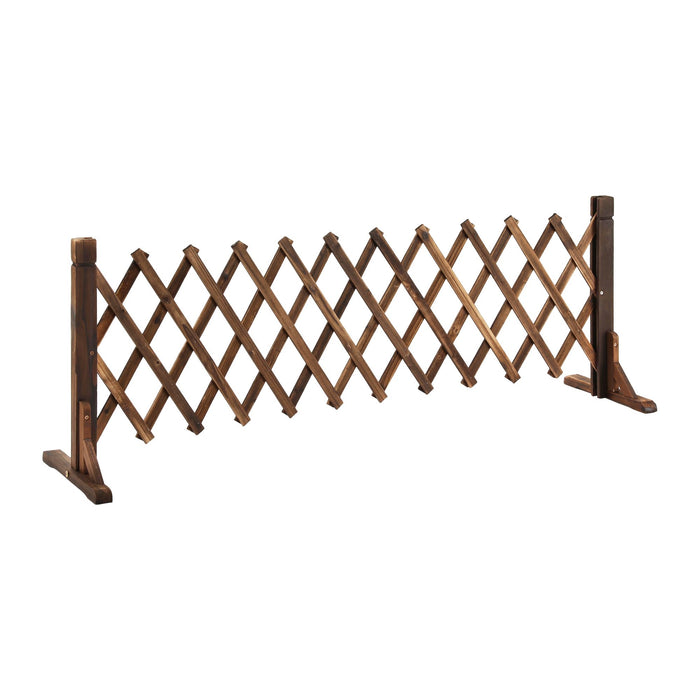 Gardeon Garden Fences Expandable Wooden Trellis Fence Plant Frame 160cm Brown