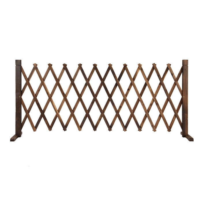 Gardeon Garden Fences Expandable Wooden Trellis Fence Plant Frame 200cm Brown