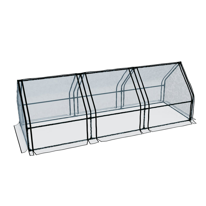 Green Fingers Greenhouse 2.7x0.9x0.9M Mini Green House Raised Garden Bed Planter Box