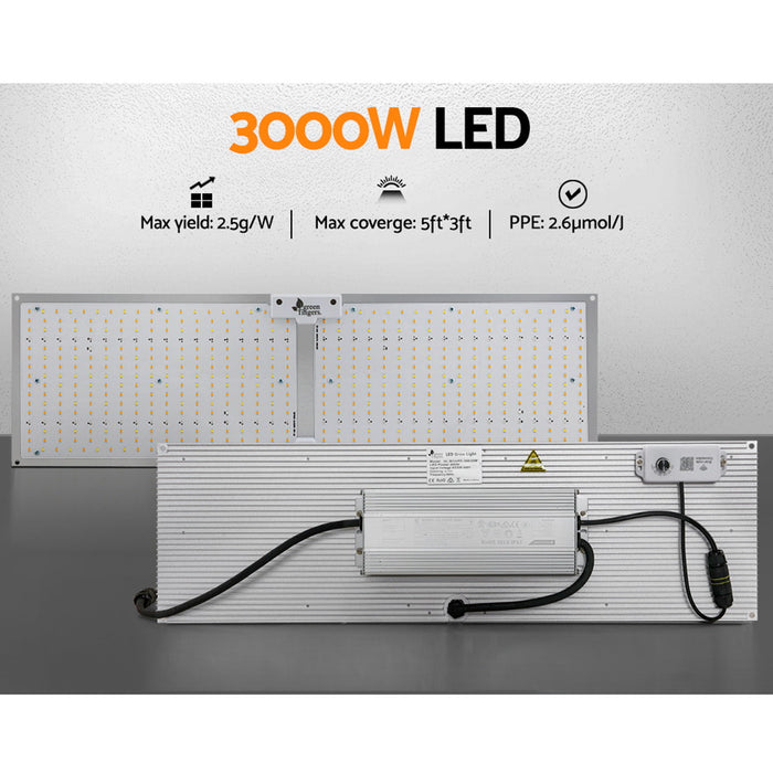 Green Fingers Max 3000W Grow Light LED Full Spectrum Indoor Plant All Stage Growth