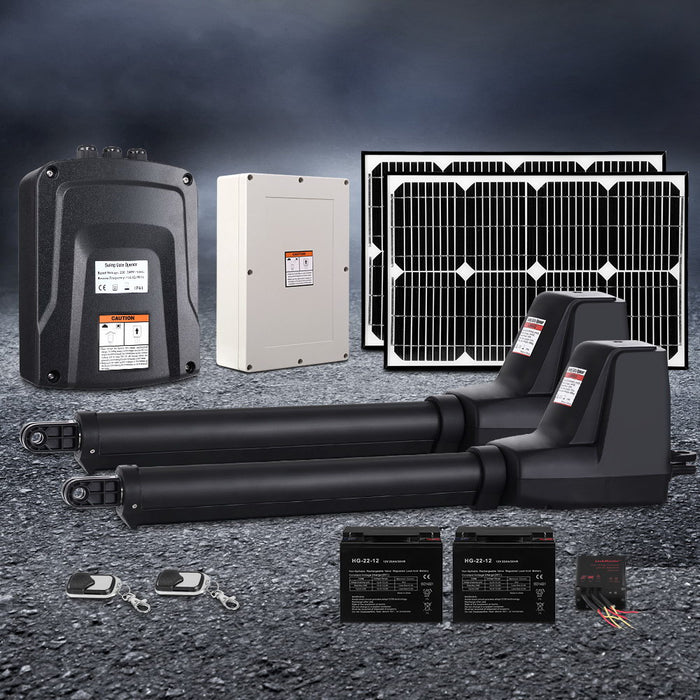 Lockmaster Dual Swing Gate Opener 800KG 40W Solar Panel