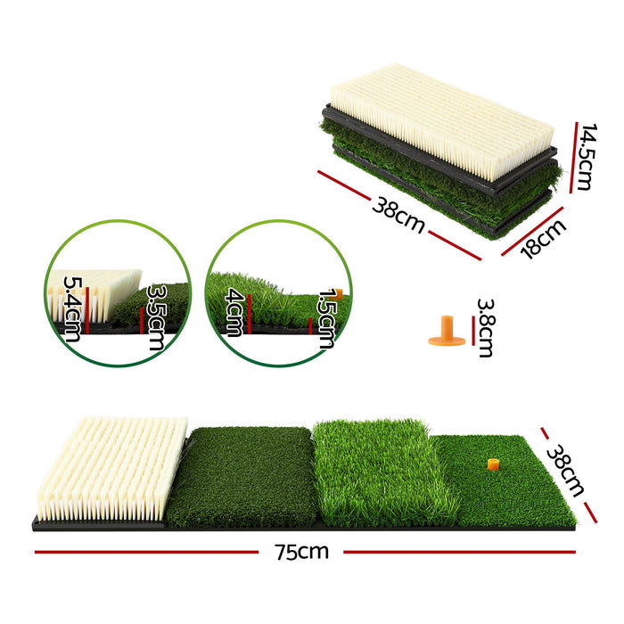 Everfit Golf Hitting Mat Practice Turf 4 in 1 Foldable Training Aid Backyard