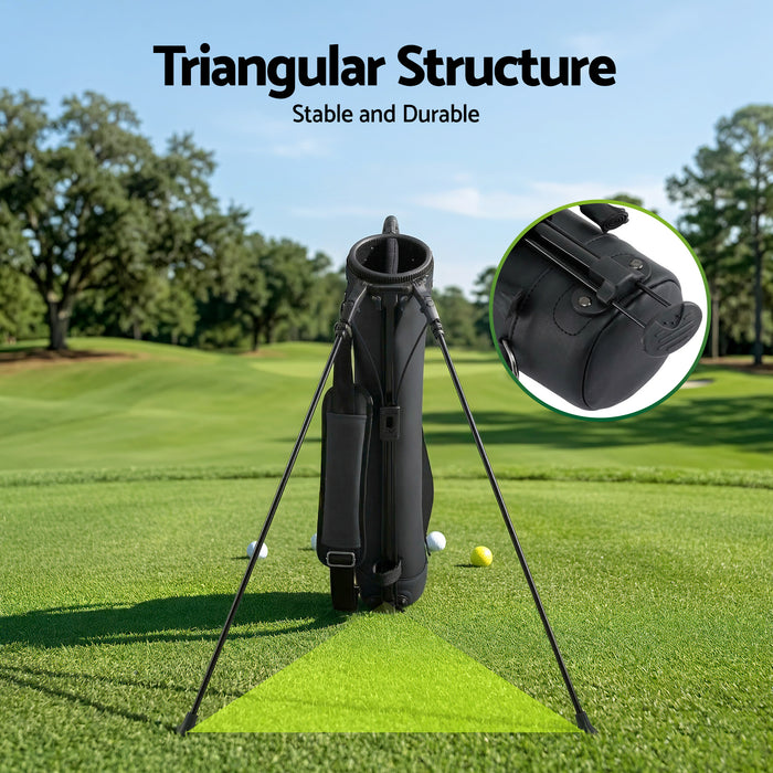 Everfit Golf Stand Bag Lightweight Sunday Pitch And Putt Bag Black