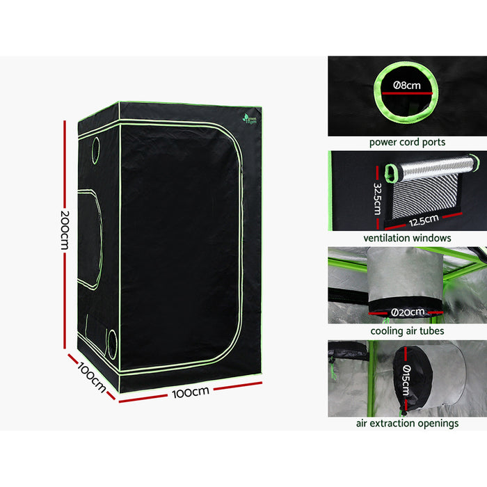 Green Fingers Grow Tent Light Kit 100x100x200CM 4500W LED Full Spectrum