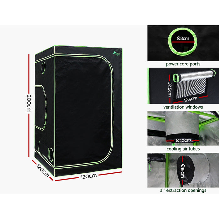 Green Fingers Grow Tent Light Kit 120x120x200CM 4500W LED Full Spectrum