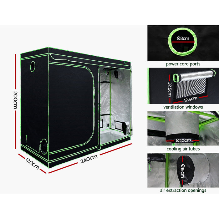 Green Fingers Grow Tent Light Kit 240x120x200CM 2200W LED Full Spectrum