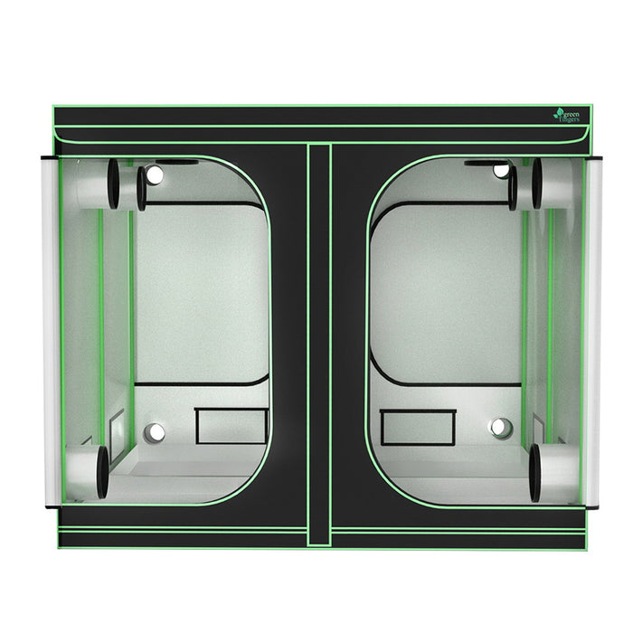 Green Fingers Grow Tent Kits 240x240x200cm Hydroponics Indoor Grow System Black