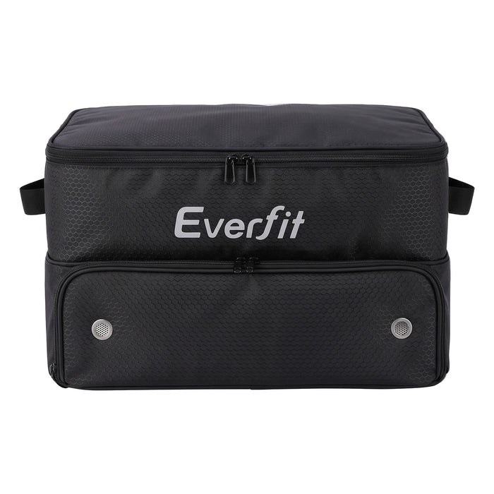 Everfit Golf Trunk Organizer for Car, 2-Tier Golf Storage Bag with Ventilated Shoe Compartment Black