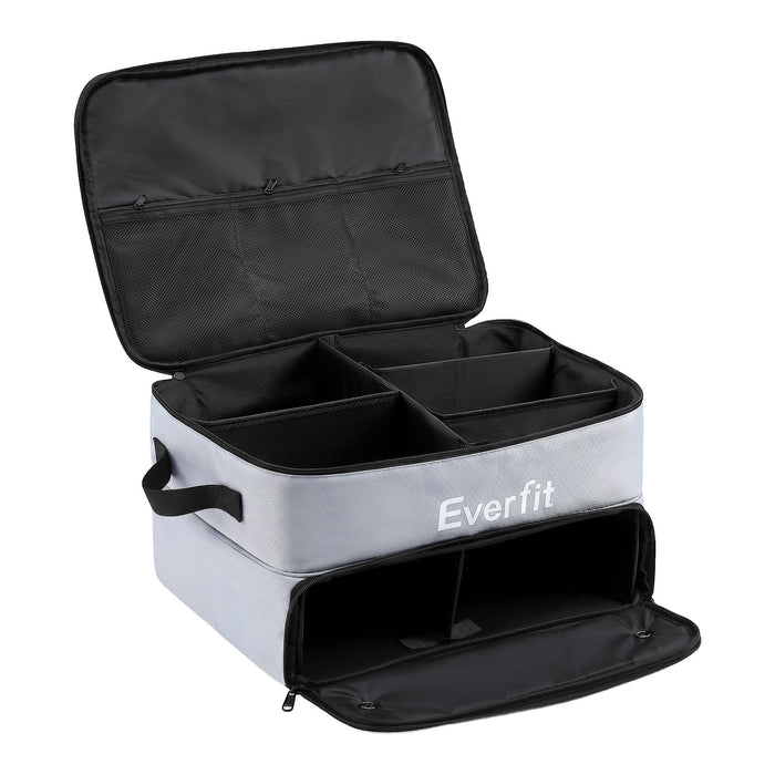Everfit Golf Trunk Organizer for Car, 2-Tier Golf Storage Bag with Ventilated Shoe Compartment Grey