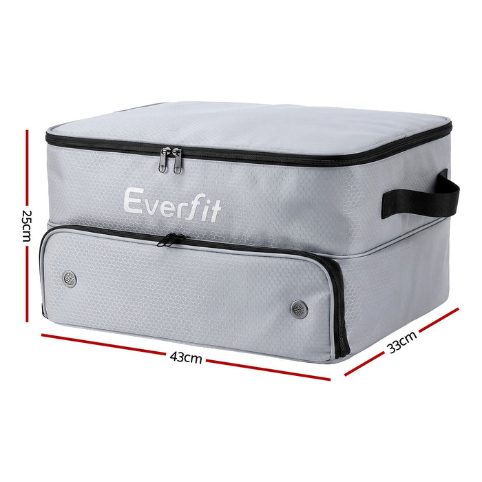 Everfit Golf Trunk Organizer for Car, 2-Tier Golf Storage Bag with Ventilated Shoe Compartment Grey