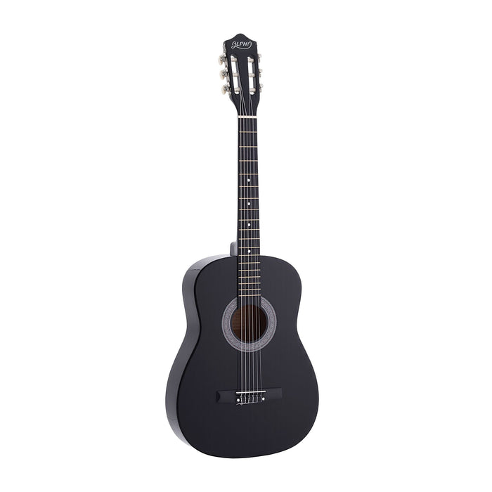 Alpha 38 Inch Acoustic Guitar Full Size Classical Cutaway Nylon String Black