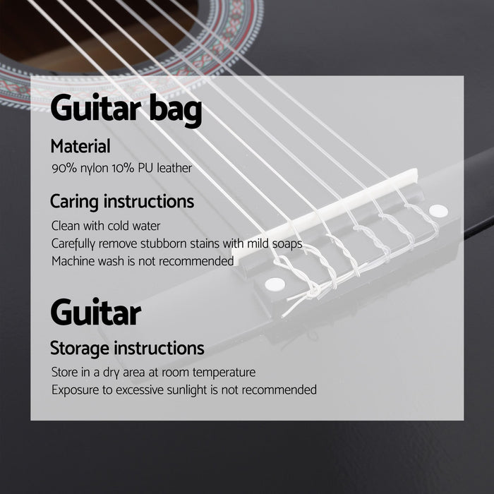Alpha 38 Inch Acoustic Guitar Full Size Classical Cutaway Nylon String Black