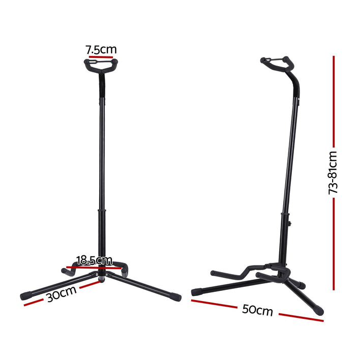 Alpha Iron Adjustable Guitar Stand Folding Instrument Holder Acoustic Bass Rack Black