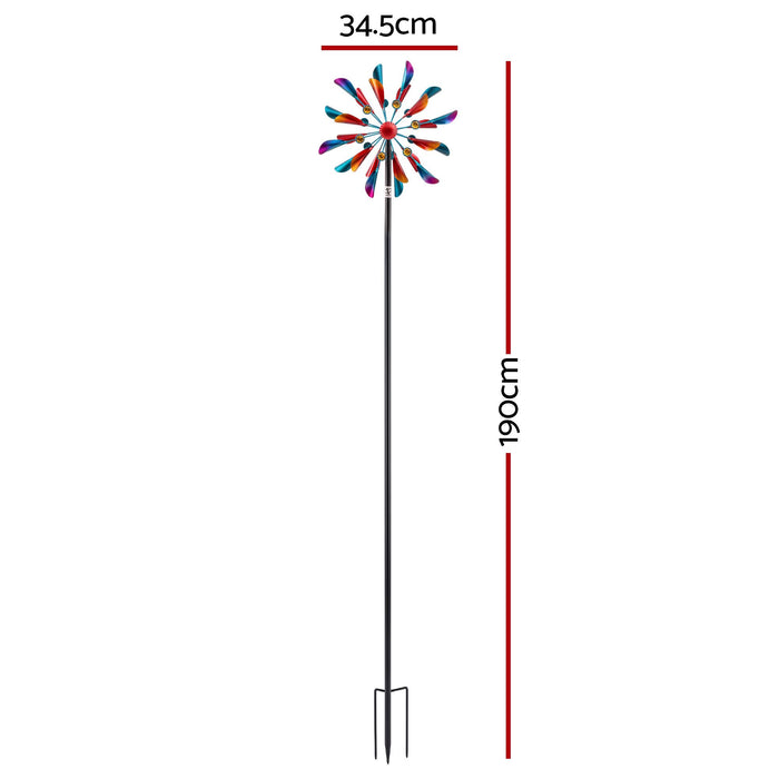 Gardeon Garden Windmill Metal Double Wind Spinner Outdoor Lawn Decor 190cm