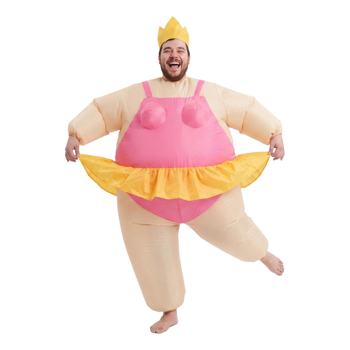 Inflatable Costume Funny Fat Suit Fancy Dress Adult Party Outfit Pink One Size