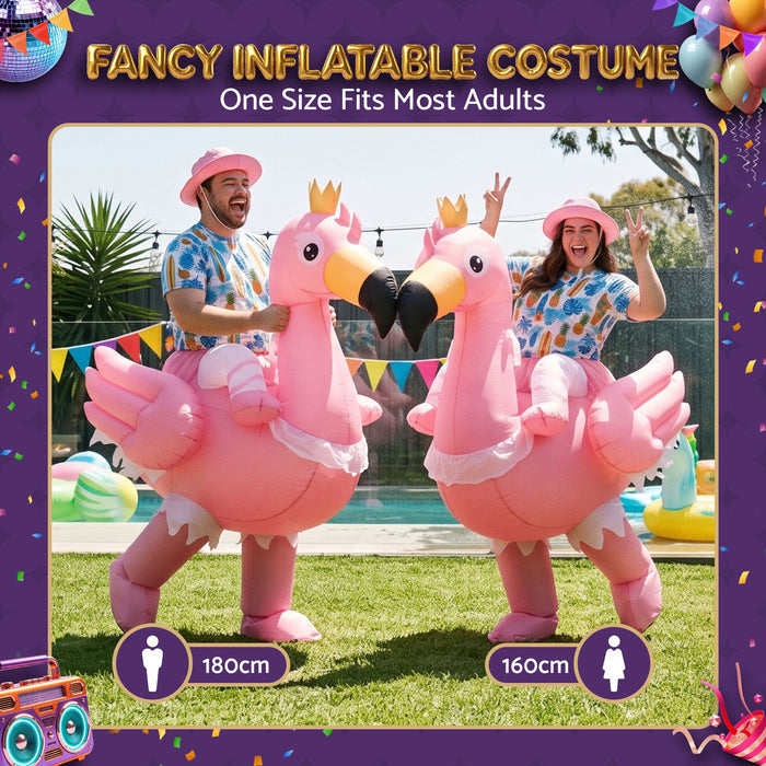Inflatable Costume Ride On Flamingo Adult Party Suit Pink One Size