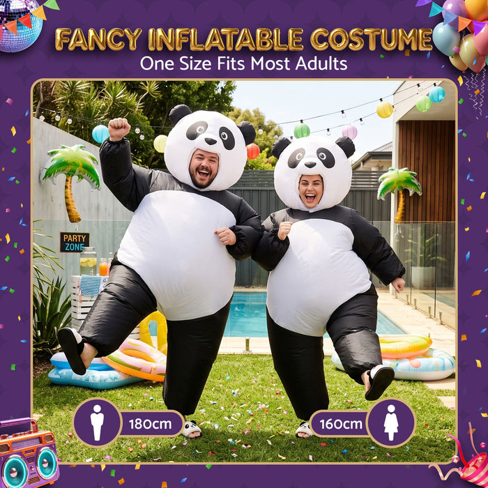 Inflatable Costume Panda Suit Fancy Dress Adult Party Outfit Black One Size