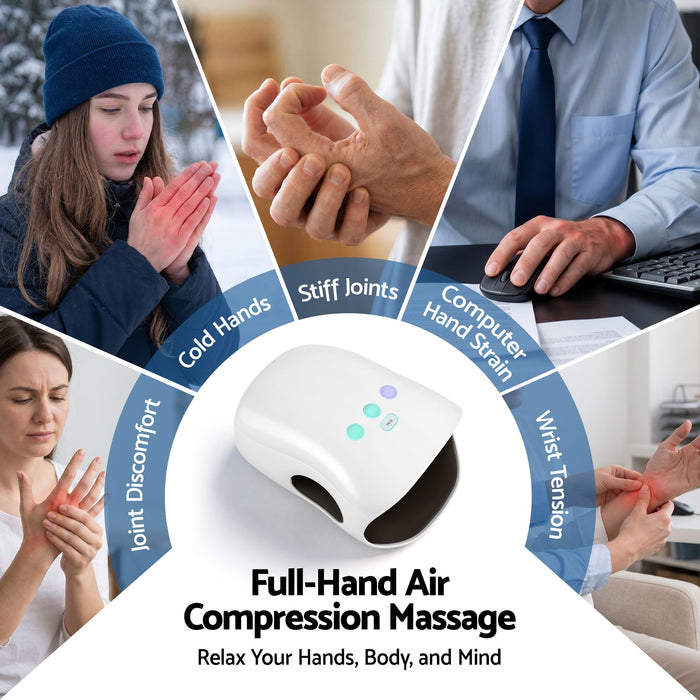 Livemor Hand Massager with Heat and Compression Cordless 3 Modes 3 Temperatures