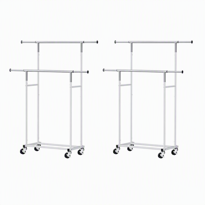 Artiss 2X Clothes Rack Double Rod Airer Rail Coat Stand Adjustable Hanger