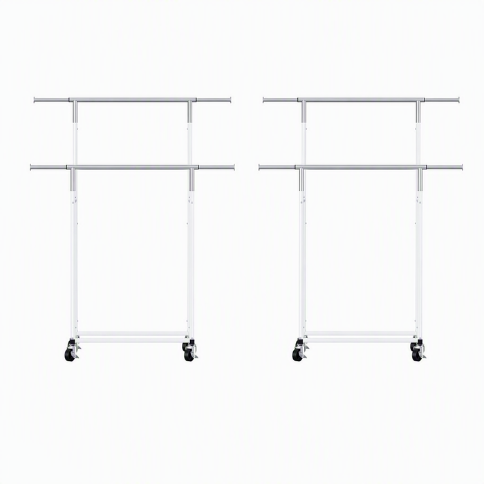 Artiss 2X Clothes Rack Double Rod Airer Rail Coat Stand Adjustable Hanger