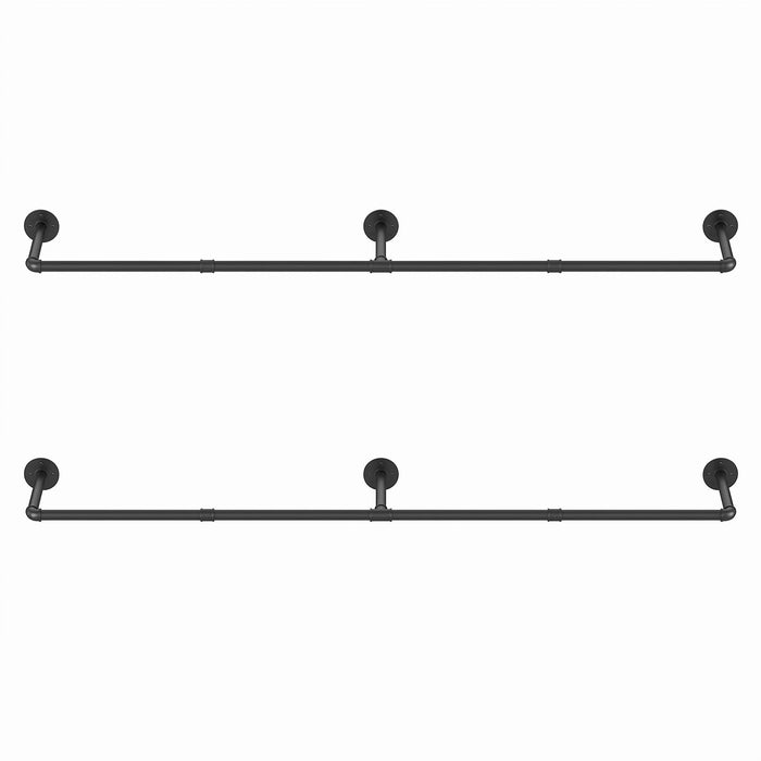 Artiss Clothes Rack Garment Rail Metal Industrial Pipe Wall Mounted 2 Pack