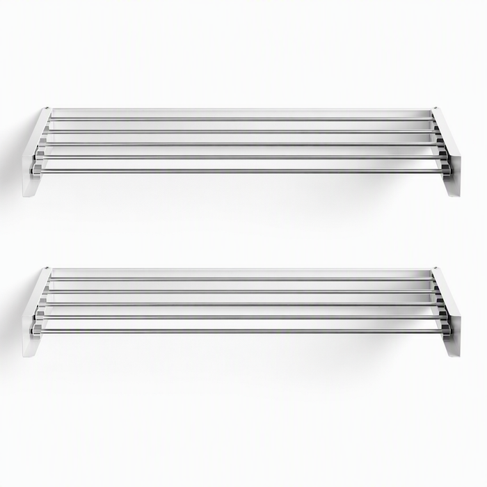 Artiss Set of 2 Clothes Rack Wall Mounted Airer Foldable White