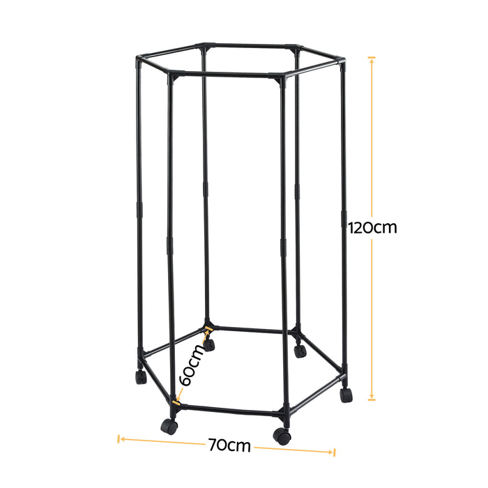 Artiss Clothes Rack Airer Rail Coat Stand Wheels 6 Rods