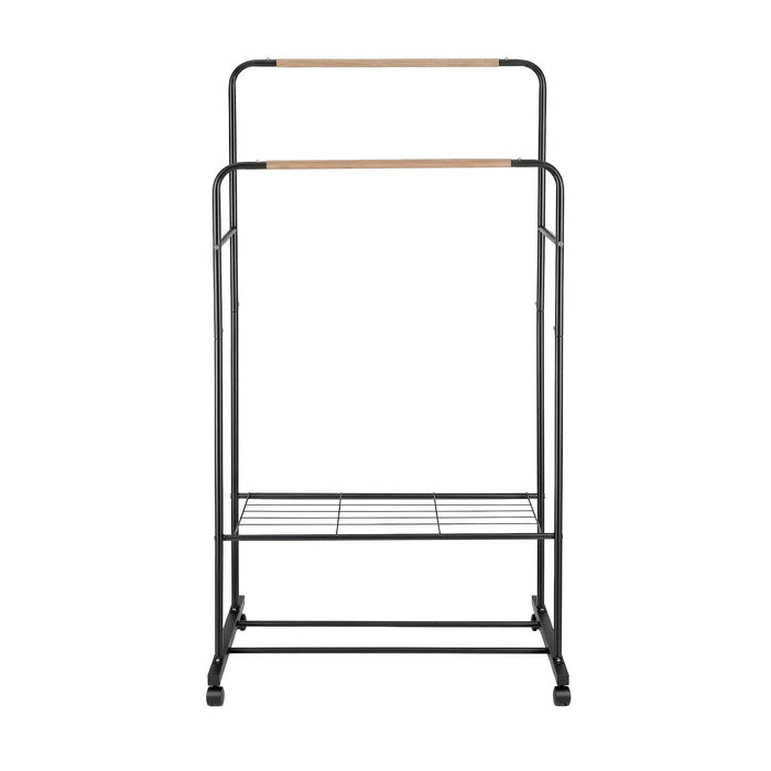 Artiss Clothes Rack Double Rod Airer Rail Coat Stand Hanger Storage Shelf