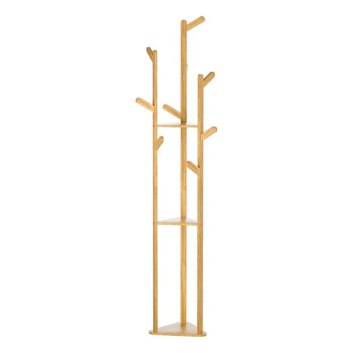 Artiss 2X Clothes Rack Airer Coat Stand 9 Hooks Bamboo