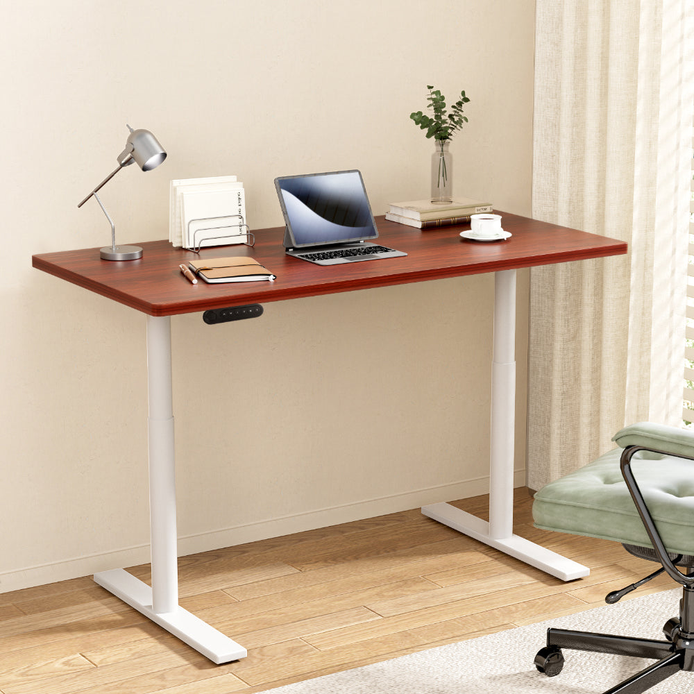 Artiss Standing Desk Motorised Electric Dual Motor 120CM Walnut — The ...