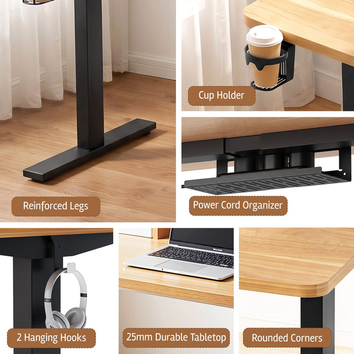 Artiss Electric Standing Desk Height Adjustable Home Office 120cm Oak